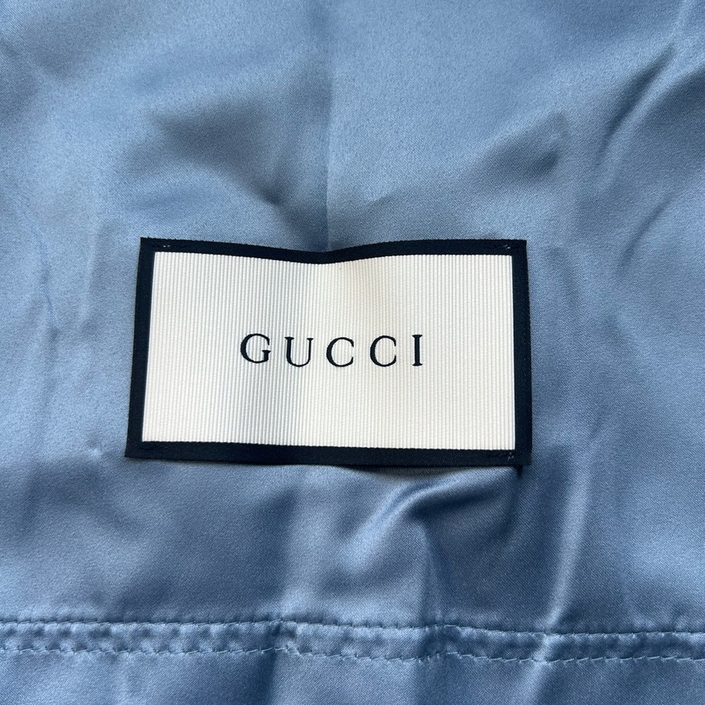 3 Authentic Gucci Light Blue Satin Garment Bags  34.5 x 24.5